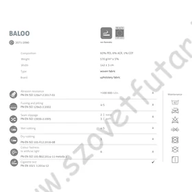 Kép 2/5 - Baloo bútoszövet adatlap